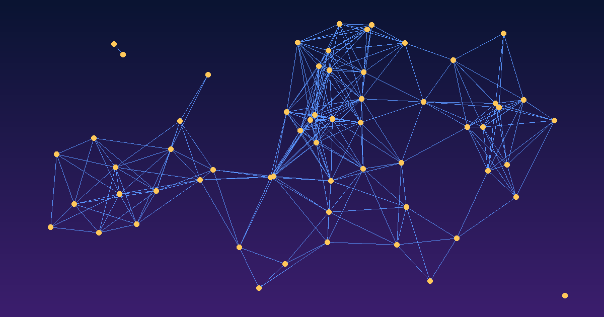 An abstract network of glowing connected points, standing in for a very connected industry